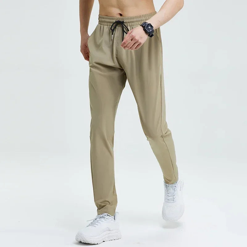 New Pencil Pants Tight Jogging Casual Mens Running Breathable Quick-Drying Ice Silk Outdoor Gym Sports Fashion Fitness Pant
