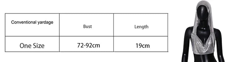 Y2K Streetwear Metal Sequins Women Tank Top Punk Goth Hip Hop Bandana Head Wraps Vest Rave Festival Women Tops Tee For Nightclub