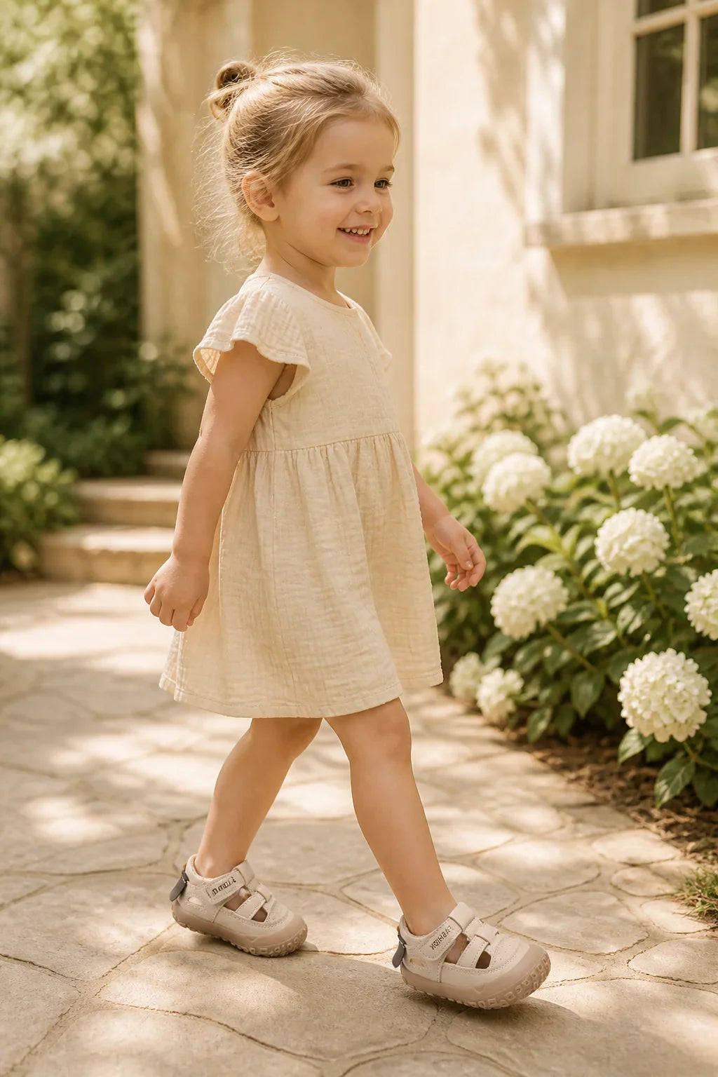 PU Leather Summer Sandals For Children Cute Dog Boy's Girl's Sandals Anti-slippery Ergonomics Barefoot Sandals For Children