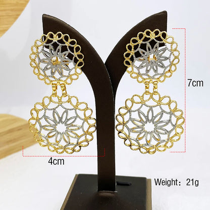 Women Earrings Luxury Design Big Drop Earrings Two Tone Fashion Jewelry  Wedding Party Gift Trending