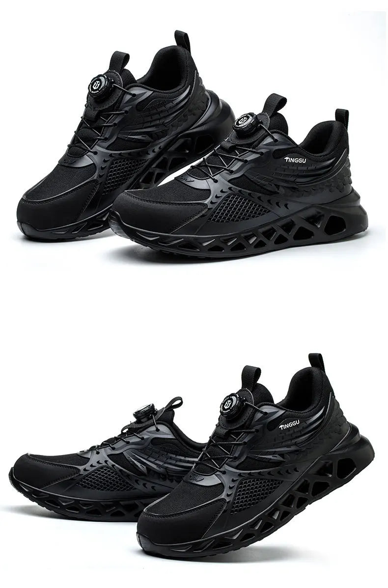 Men's Summer Mesh Labor Protection Shoes Anti-Smashing Wear-Resistant Outdoor Construction Site Protection Work Shoes Anti-Pierc