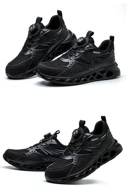 Men's Summer Mesh Labor Protection Shoes Anti-Smashing Wear-Resistant Outdoor Construction Site Protection Work Shoes Anti-Pierc