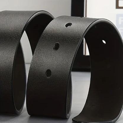 Vintage Square Alloy Buckle Men's Synthetic Leather Belt with Black, Casual & Business Style, Durable Accessory Vintage Belts