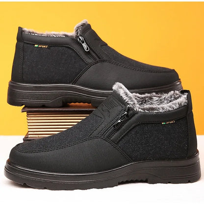 Winter high top men's cotton shoes with thick fleece, warm, waterproof, anti slip, oversized, unisex boots 38-48 boots for men