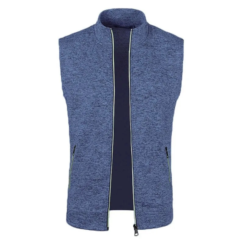 Autumn Mens Zipper Sleeveless Coats Outdoor Turtleneck Sweaters Breathable Solid Color Streetwear Jacket Vest Men Athletic Tops