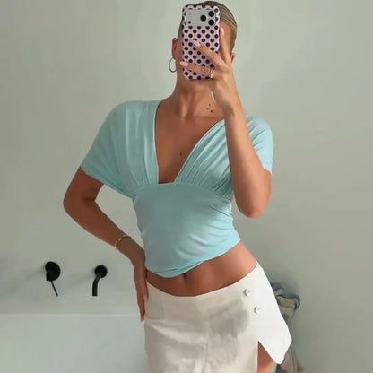 Halter Neck Backless Sexy Vest Women's Summer Slim Strappy Fashion Elasticity V-Neck Vest Solid Vacation Party Female Top 2026