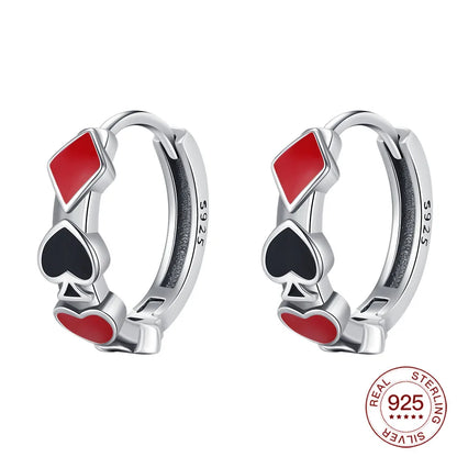 2026 925 Sterling Silver Earrings Charm Poker Suit Tassel Earrings Jewelry Making For Classic Bracelet Ladies DIY Holiday Gifts