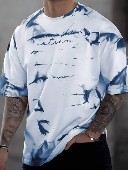 3D Printing Summer New Men's Casual Simple Short-Sleeved T-Shirt Polyester Fiber Comfortable Breathable Printed Short-Sleeved