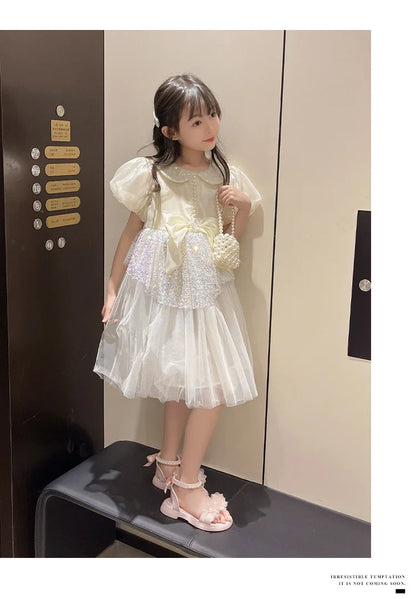 Girls Summer Sandals Soft Bottom Toe-Open Cute Princess Shoes Middle Large Children Little Girls Student Beach Shoes