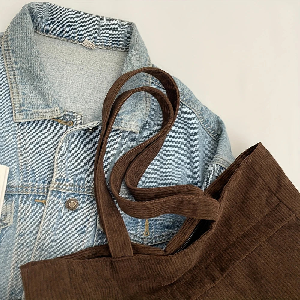 Fleece Canvas Bag Autumn and Winter New Versatile Large Capacity Tote Bag Student Single Shoulder Commuting Tote Bag
