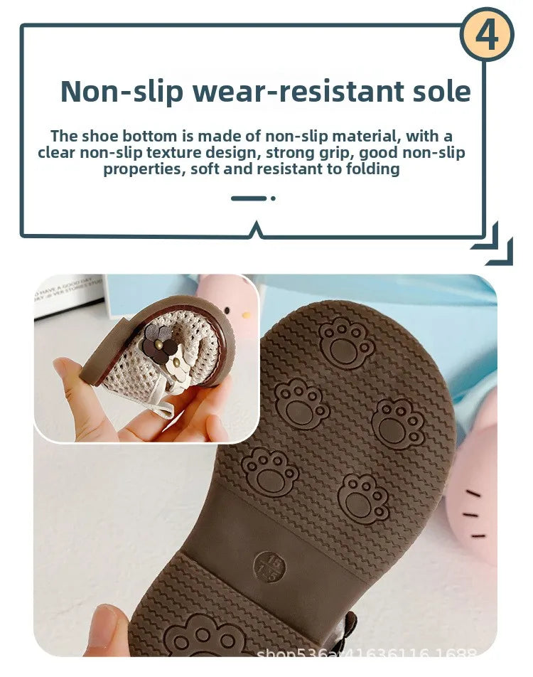 Girls Walking Shoes Lace Mesh Bows Kids Princess Shoes Non-slip Shiny Sequins 2025 New Children Flat Shoes Soft Sole Non-slip