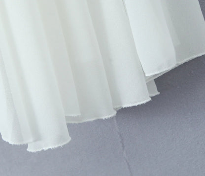 Women White  Big Backless Sling Dress O neck Back Zipper Loose Swing Mini Short Dresses Holiday Robe