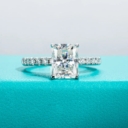 3ct D Color Radiant Cut Moissanite Engagement Gold Plated 925 Sterling Silver Rings For Woman Customs Jewelry Wholesale