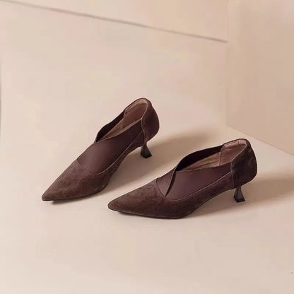 Vintage Pointy-toed Stiletto Boots Paired with Mid-heeled Boots and Stretchy, Deep Heels Are Perfect for Women