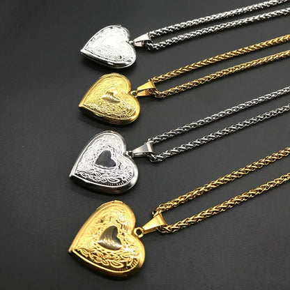 Love Heart Secret Message Locket Necklace Pendant Vintage Gift For Lover Couples Custom Message Fashion Jewelry