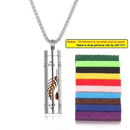 Long Strip Stainless Steel Aromatherapy Necklace Perfume Diffuser Essential Oil Diffuser Pendant Necklace Jewelry Accessories
