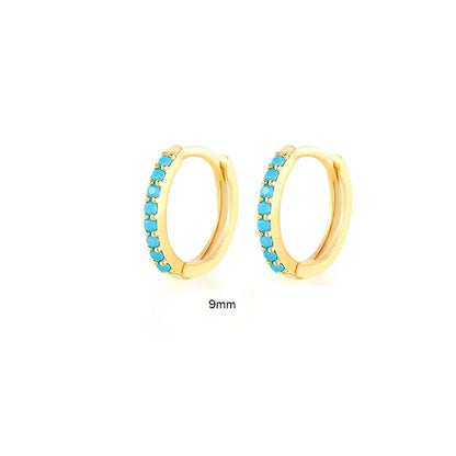 6/7/8/9 MM Cartilage Circle Earrings 925 Sterling Silver Bling CZ Huggie Hoop Earring for Women Piercing Buckle Wedding Jewelry