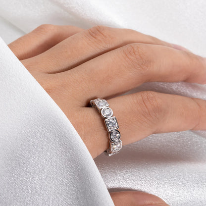 3.5mm D Color Moissanite Wedding Band Women Ring Eternity Rings 925 Sterling Silver Rings For Men Customized Jewelry