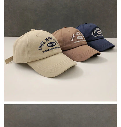 Retro Letter Embroidery Baseball Cap for Men and Women Curved Brim Hat Summer Outdoor Soft Top Caps Casual Snapback Sun Hats