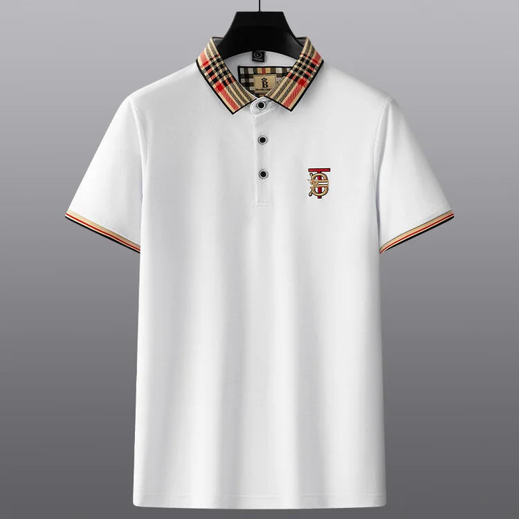 Fashion designer brand short sleeve men's polo shirt new lapel top high-end embroidery summer breathable casual Paul T-shirt