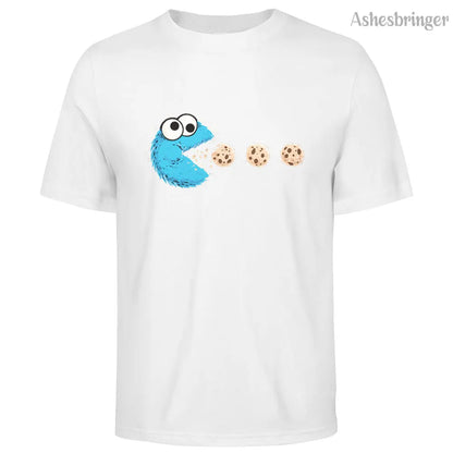 Mens Cotton Funny NomNom-Cookie Adventure Graphic T Shirt on Unisex Street Casual Style Tee for Men and Women