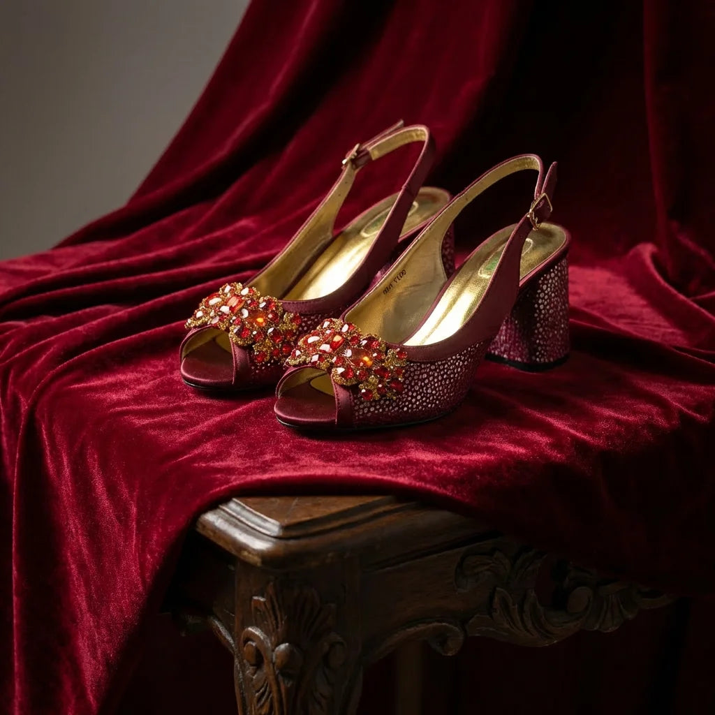 Green Elegant Women's High Heels Shoes  & Bag Set Rhinestone-Embellished Designer Shoes Perfect for Special Occasionss