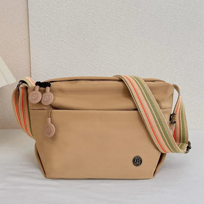 Ultra-light Nylon Crossbody Bag for Women Adjustable Wide Strap Lightweight Women's Bag Zipper Closure Stylish Messenger Bag