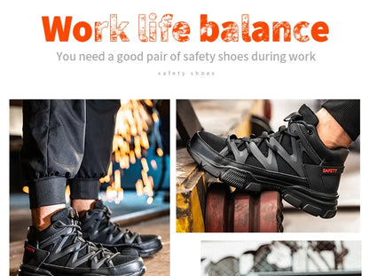 Autumn Work Safety Shoes Men Safety Boots Anti-smash Anti-stab Work Shoes Sneakers Steel Toe Shoes Male Work Boot Indestructible