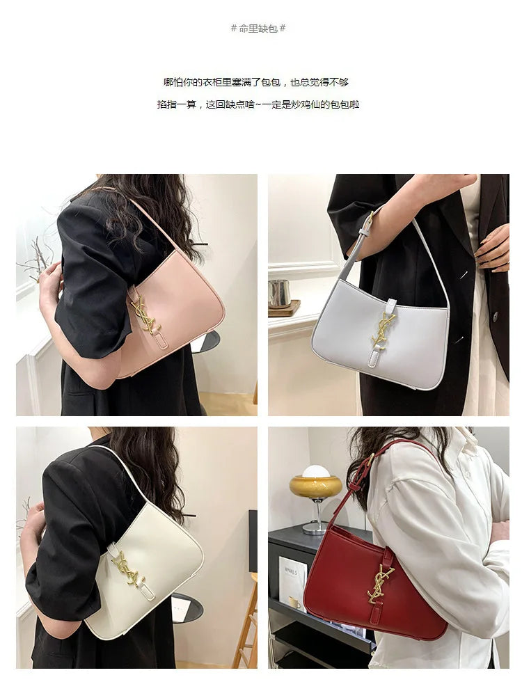 High-end small bag women's new Internet celebrity armpit bag versatile women's temperament baguette bag shoulder bag