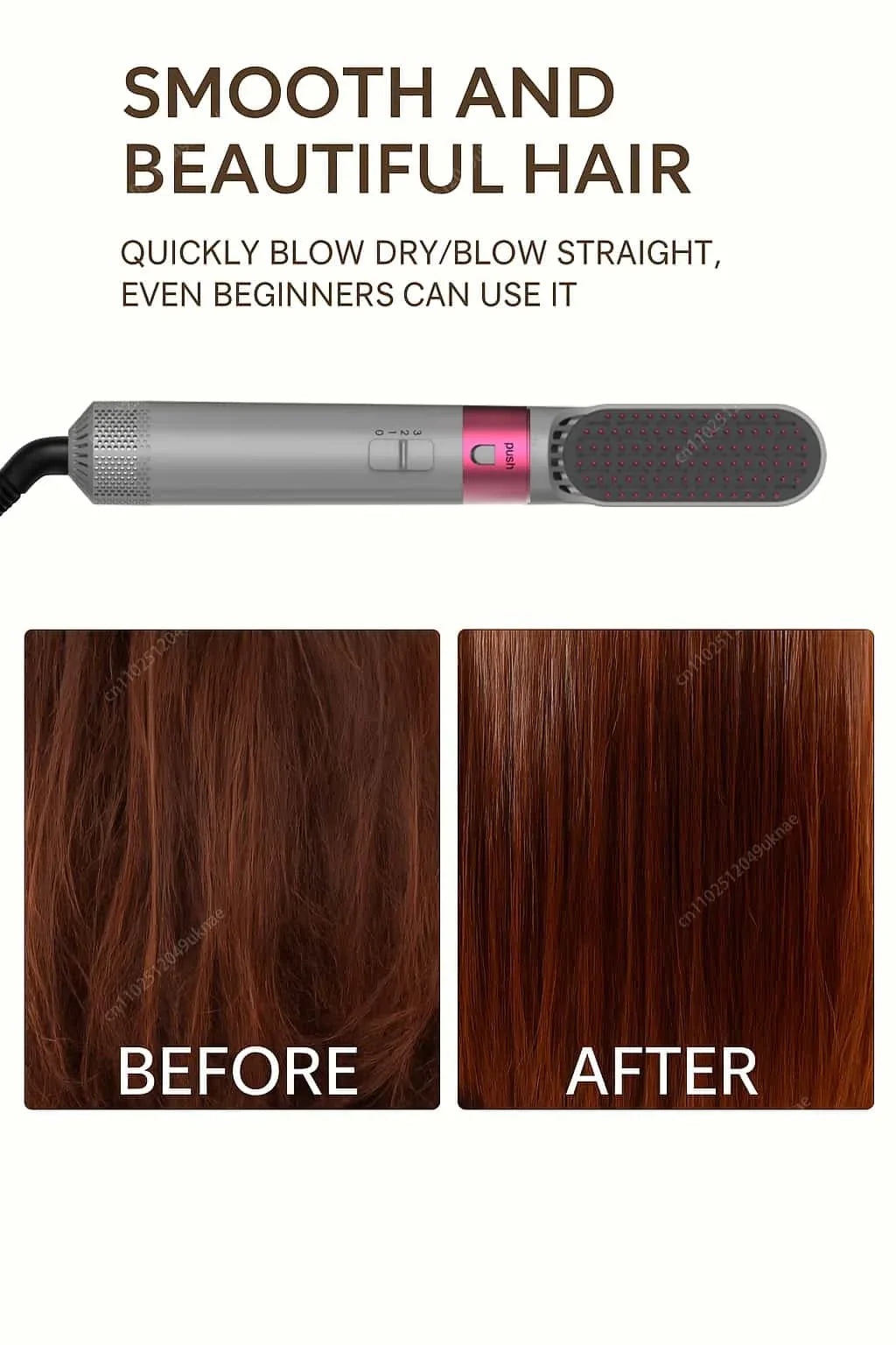 5 In 1 Professional Hair Dryer Hot Air Comb Brush With Curling Iron And Hair Straightener For Salon Quality Hair Styling