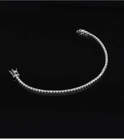 New In Real D Color Full 2mm 0.03CT Moissanite Tennis Bracelet For Women S925 Silver Plated 18K Diamond Link Bracelets Gift