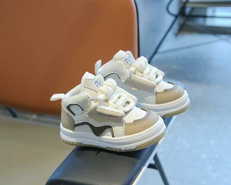 Children Tennis Shoes Spring Autumn Patchwork Leather Sports Shoes for Boy Girl Causal Versatile Kids Fashion Running Sneakers