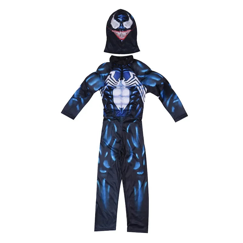 Venom Muscle Costume Cosplay Superhero Kids Suit Disguise Carnival Party Clothing
