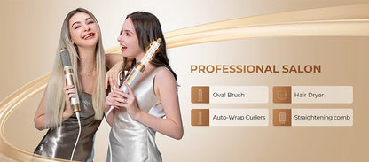 7 In 1 Hair Dryer Brush Brushless High Speed Hair Dryer with Diffuser Ionic Blow Dryer Hot Air Styling Comb Auto Hair Curler
