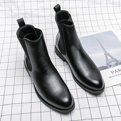 Classic Fashion Men Boots Winter Leather Shoes Autumn Business Chelsea Boots British Style Hombres Botas High Top Footwear Dress