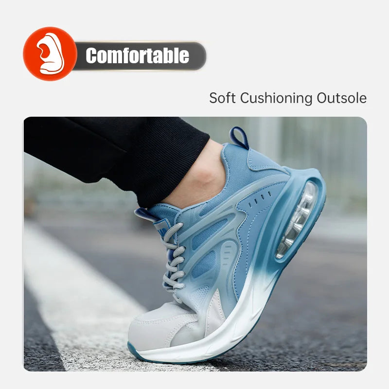 Ultra light work shoes for men, with cushioning, anti impact, anti puncture, comfortable, breathable and safe shoes
