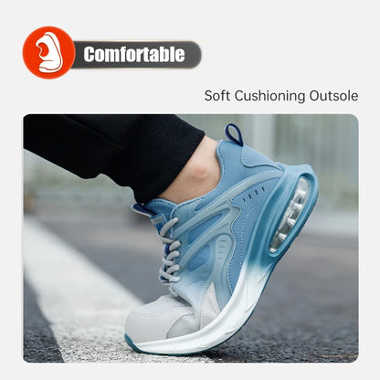 Ultra light work shoes for men, with cushioning, anti impact, anti puncture, comfortable, breathable and safe shoes