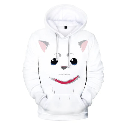 New Anime GINTAMA Sakata Gintoki Hoodie Autumn Winter Thick Hoodies Silver Soul Hooded Jacket Men/Women Leisure Sweatshirt Coat