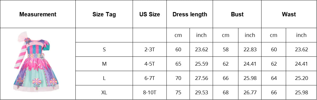 Purim 2026 Girls Disguise Candy Dress Children Colorful Dress Carnival Birthday Party Gift for Girls Lollipop Cosplay Costume