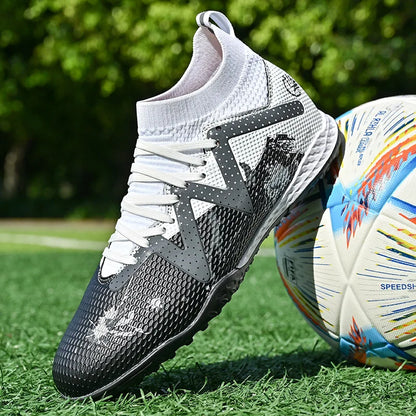 Men New TF Football Boots Society Indoor Original Top Quality Non Slip Male Soccer Shoes Sneakers Ultralight Breathable Ankle
