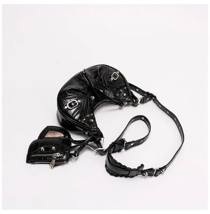 2026 Spring Hot Selling Maillard Style Retro Style Small Bag Spicy Girl Y2K Wasteland Style Vintage Leather Shoulder Armpit Bag
