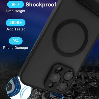 Magnetic Phone Case with Metal Kickstand for iPhone 17 16 Pro Max 15 14 Plus 13 12 Mini Stand Cases Cover with Holder
