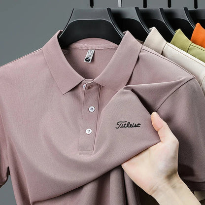 designer men's high quality brand short sleeves polo shirt lapel letter printing ventilate t-shirt business leisure men's wear