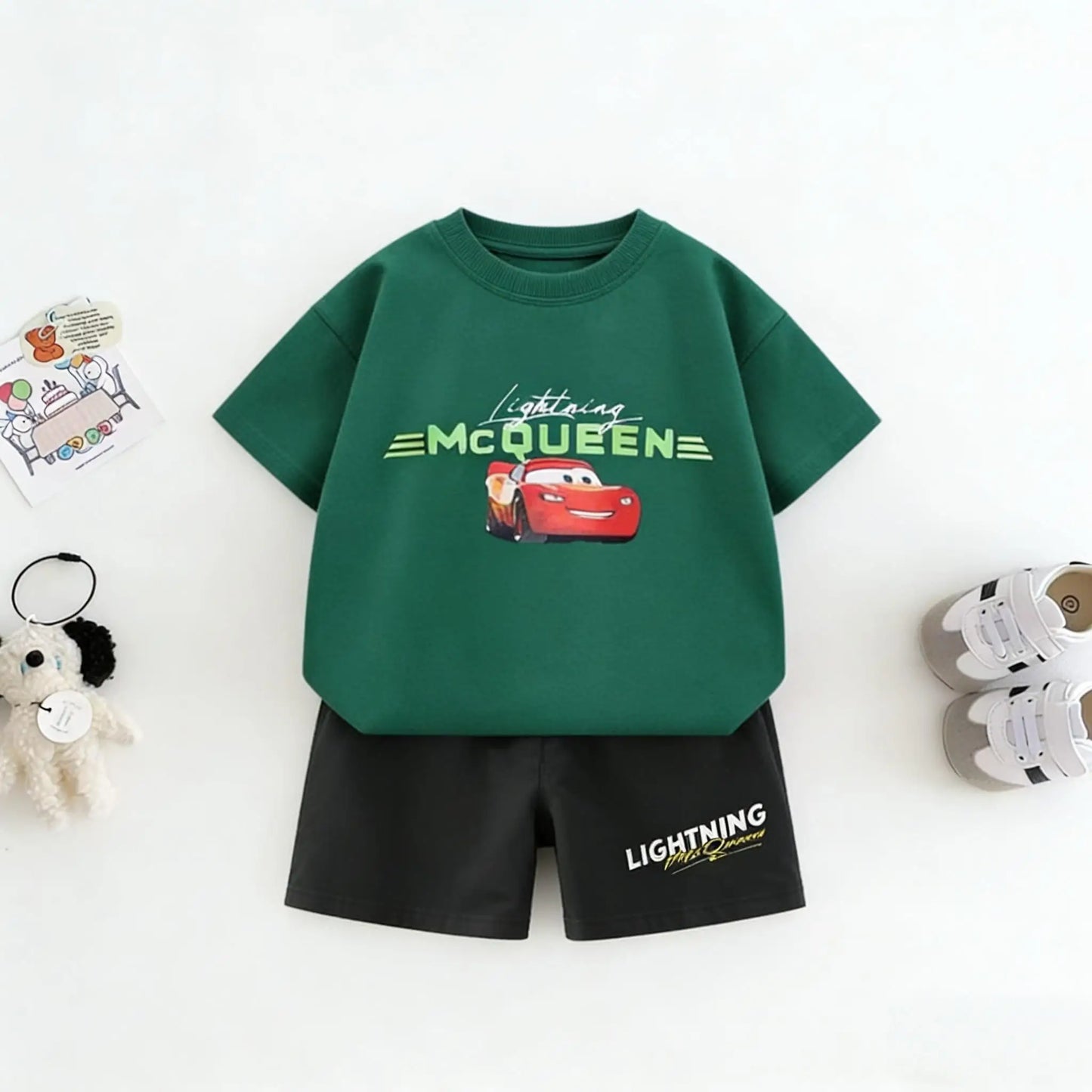 2piece/set For Boy Clothing Summer Cotton Cartoon Car Tshirt + Shorts Children's Wear Outfits Kids Costume Leisure Tracksuits