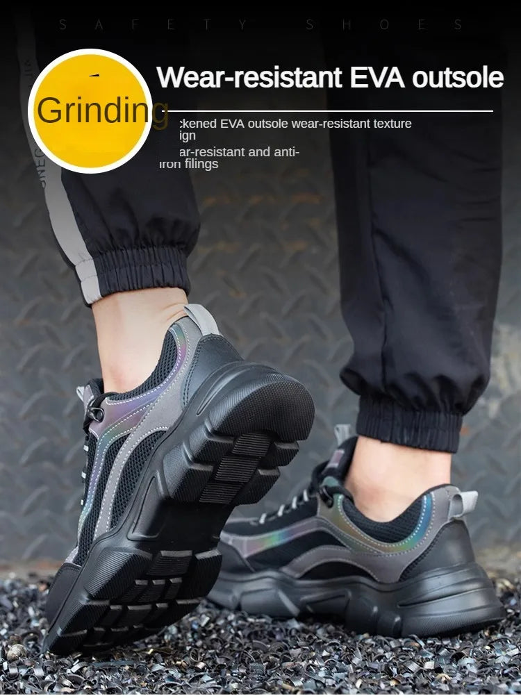 Safety Shoes Lightweight Steel Toe Anti Smashing Piercing Women's Men's Work Sneakers Reflective Indestructible Protective Boots