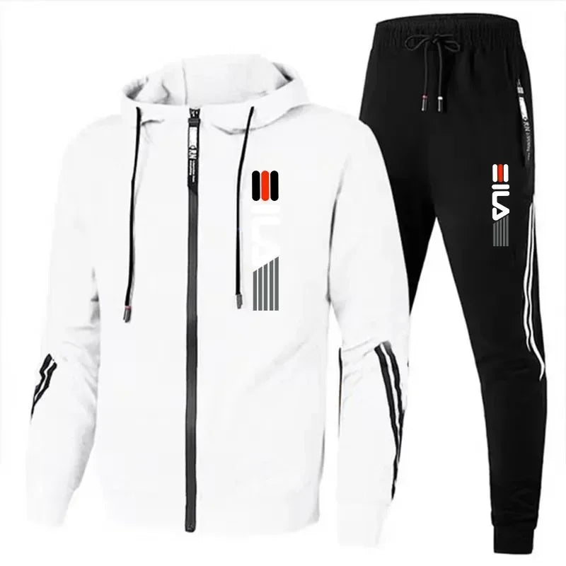 Autumn and Winter Zippered Sweatshirts + Sportswear Pants, Men's Jogging and Fitness Sets, Men's Casual Sportswear Sets