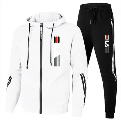 Autumn and Winter Zippered Sweatshirts + Sportswear Pants, Men's Jogging and Fitness Sets, Men's Casual Sportswear Sets