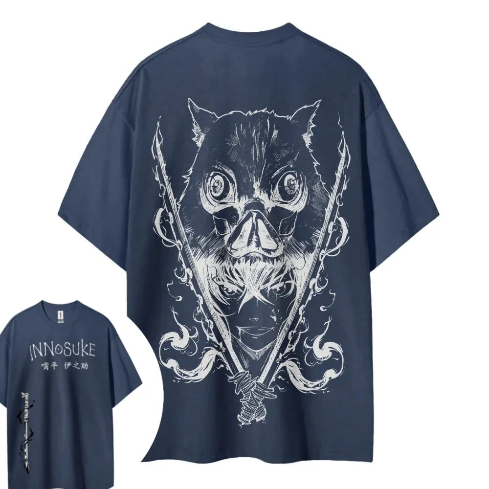 Demon Slayer Printed Short Sleeve Casual Summer Wear Men's Comfortable Clothing Men's Clothing Short Sleeve Half Sleeve Top