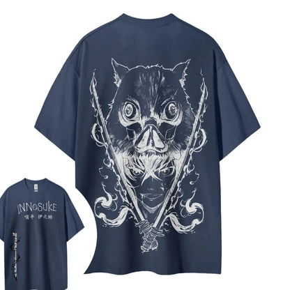 Demon Slayer Printed Short Sleeve Casual Summer Wear Men's Comfortable Clothing Men's Clothing Short Sleeve Half Sleeve Top