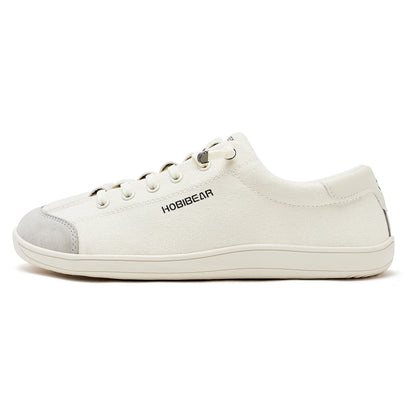Wide Toe Barefoot Shoes for Unisex Minimalist Artificial Leather Sneakers Lightweight Adjustable Slip On Walking Shoes
